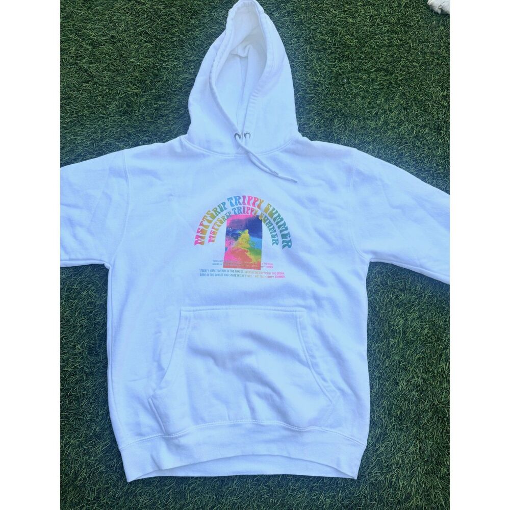 MSFTSrep White Logo Hoodie Men’s M Streetwear Pullover Sweatshirt